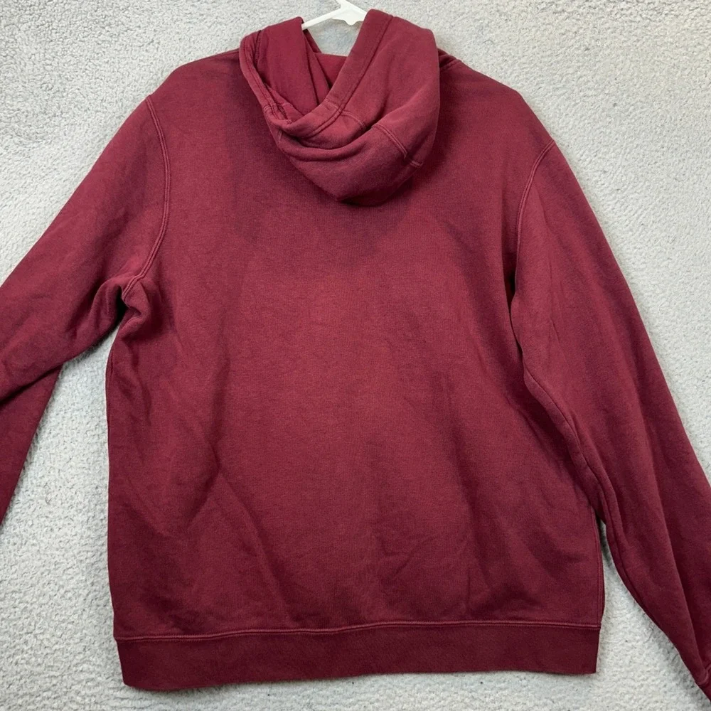 Nike Golf Hoodie Mens Large Burgundy Swoosh Graphic Print Pullover Sweatshirt